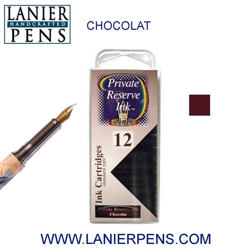 12 Pack Universal Fountain Pen Cartridges - Chocolat