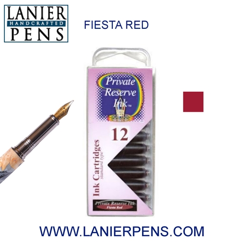 12 Pack Universal Fountain Pen Cartridges - Fiesta Red