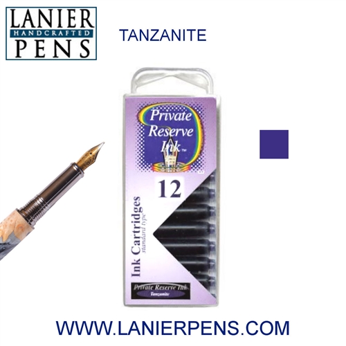 12 Pack Universal Fountain Pen Cartridges - Tanzanite