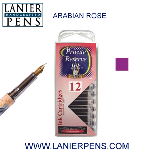 12 Pack Universal Fountain Pen Cartridges - Arabian Rose
