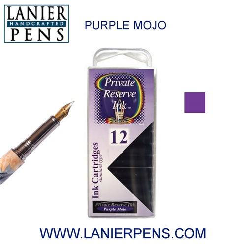 12 Pack Universal Fountain Pen Cartridges - Purple Mojo