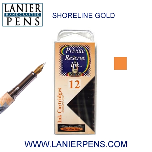 12 Pack Universal Fountain Pen Cartridges - Shoreline Gold