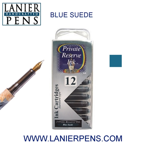 12 Pack Universal Fountain Pen Cartridges - Blue Suede