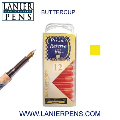 12 Pack Universal Fountain Pen Cartridges - Buttercup