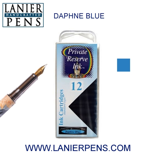 12 Pack Universal Fountain Pen Cartridges - Daphne Blue