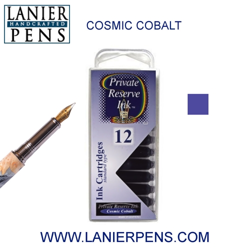 12 Pack Universal Fountain Pen Cartridges - Cosmic Cobalt
