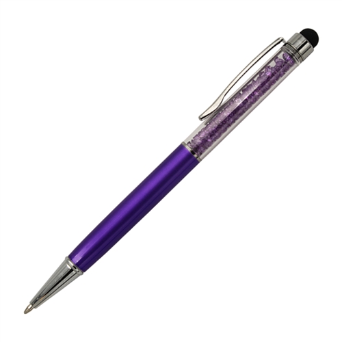 Crystal Stylus Ball Point Pen - Purple