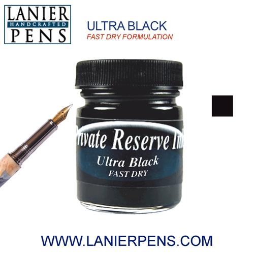 Fountain Pen Ink - Ultra Black - Fast Dry