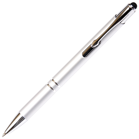 JJ Ballpoint Pen with Stylus - Silver (Budget Friendly)