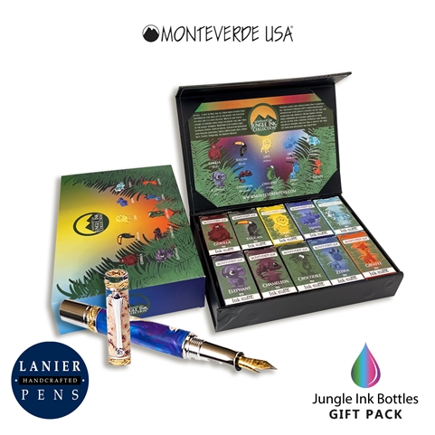 Monteverde MV12379 10 Piece Fountain Pen Ink Bottle Gift Set - Jungle Ink Collection