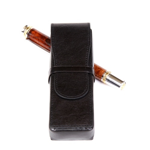 Genuine Premium Quality Beautiful Luxurious Leather Black Double Pen ...