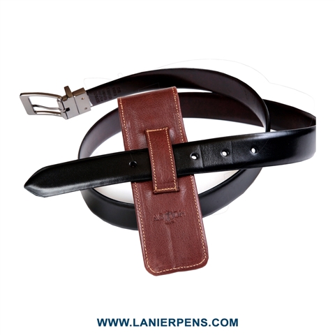 Leather Pen Holster - Brown Double