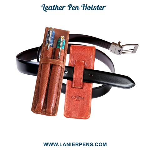 Leather Pen Holster - Tan Double