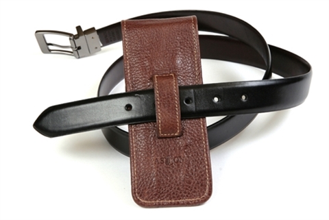 Leather Pen Holster - Brown Triple