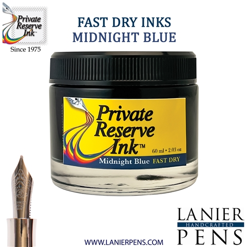 Private Reserve PR17041 Ink Bottle 60 ml - Midnight Blue-Fast Dry