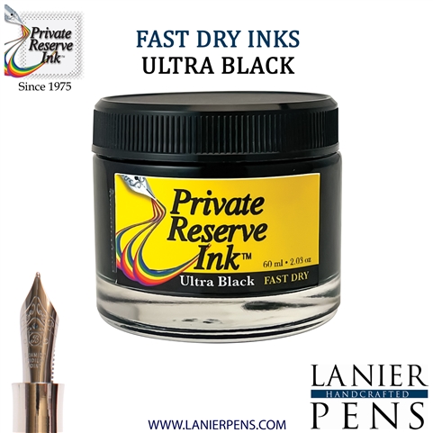 Private Reserve PR17044 Ink Bottle 60 ml - Ultra Black-Fast Dry