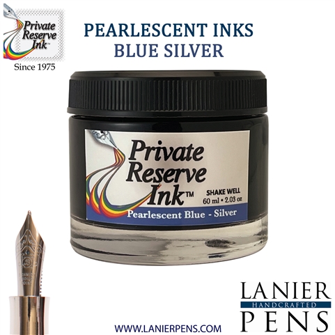 Private Reserve PR17046 Ink Bottle 60 ml - Pearlescent Blue-Silver