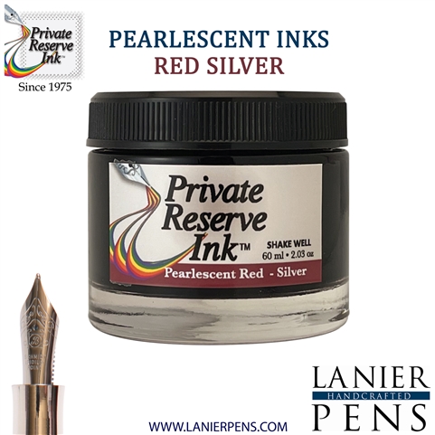 Private Reserve PR17047 Ink Bottle 60 ml - Pearlescent Red-Silver