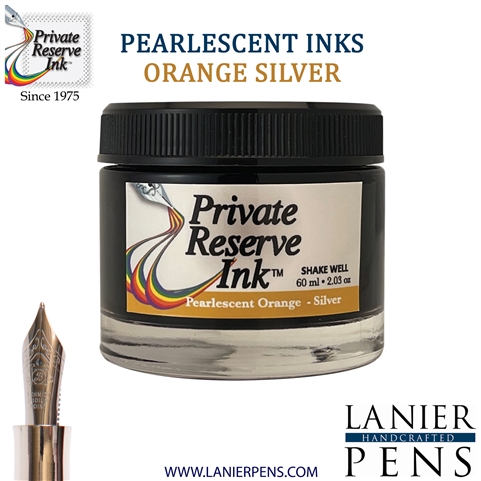 Private Reserve PR17048 Ink Bottle 60 ml - Pearlescent Orange-Silver