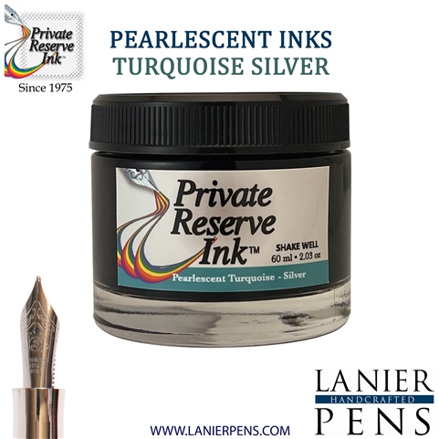 Private Reserve PR17049 Ink Bottle 60 ml - Pearlescent Turquoise-Silver