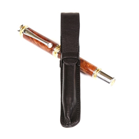 Leather Pen Holder - Black Single