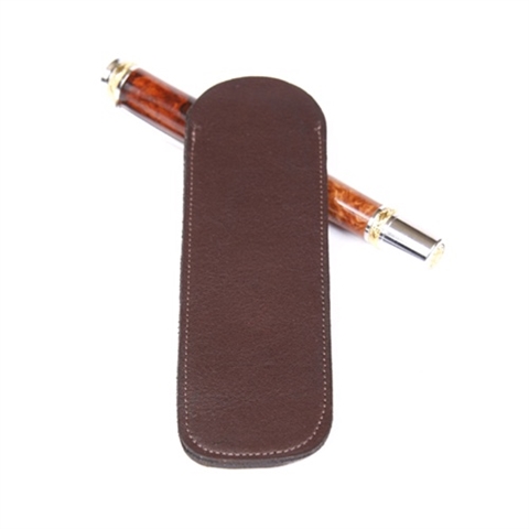 Leather Pen Slip - Brown Double